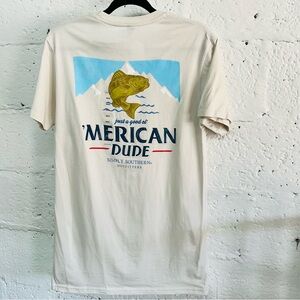 Simply Southern Outfitters American Dude Bass Graphic T-Shirt Size Small